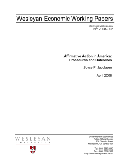 Affirmative Action - Wesleyan Economics Working Papers
