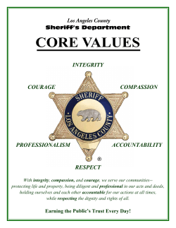 core values - Los Angeles County Sheriff`s Department