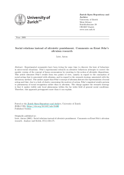 Social relations instead of altruistic punishment. Comments on Ernst