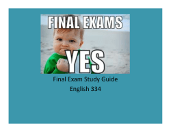 Final Exam Study Guide English 334