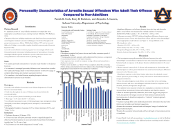 Personality Characteristics of Juvenile Sexual
