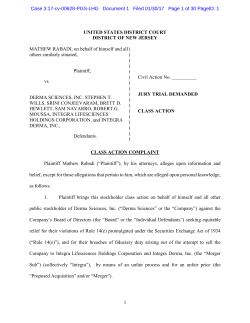 Mathew Rabadi, et al. v. Derma Sciences, Inc., et al. 17-CV