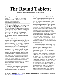 The Round Tablette - Dr. Harold C. Deutsch WWII History Roundtable