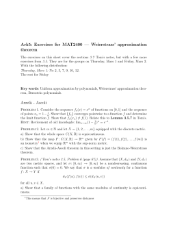 Ark5: Exercises for MAT2400 &mdash; Weierstrass` approximation