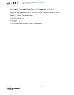 Lucille Webster Holling papers