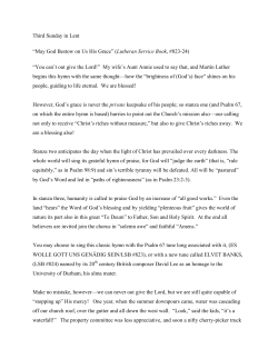 Third Sunday in Lent “May God Bestow on Us His Grace” (Lutheran