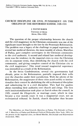 CHURCH DISCIPLINE OR CIVIL PUNISHMENT