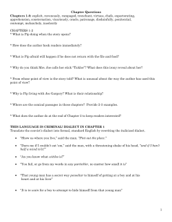 Chapter Questions Chapters 1-8