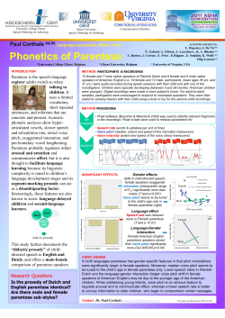 Language and gender effects in the Phonetics of Parentese