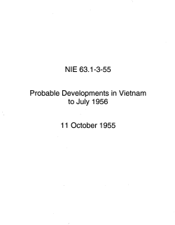 Probable Developments in Vietnam