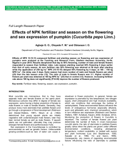 Effects of NPK fertilizer and season on the flowering and sex