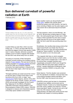 Sun delivered curveball of powerful radiation at Earth