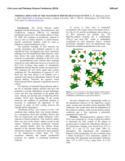 Thermal Behavior of the Magnesium Perchlorate-H