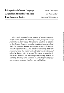 Introspection in Second Language Acquisition