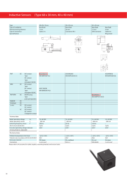 Inductive Sensors (Type 68 x 30 mm, 40 x 40 mm)