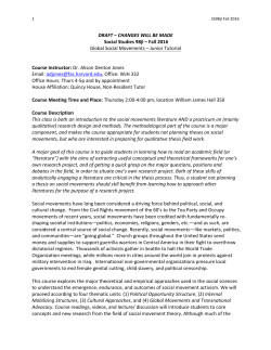 SS98jl - Global Social Movement syllabus - Fall 2016