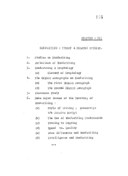 1. Studies on Handwriting 2. Definition of Handwriting 3