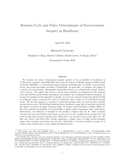 Business Cycle and Policy Determinants of Socioeconomic Inequity