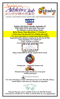Holiday Club Hours: Monday, September 5th Both clubs will be