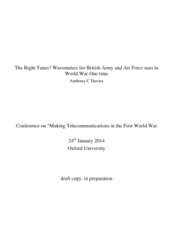 The Right Tunes? Wavemeters for British Army and Air Force uses in