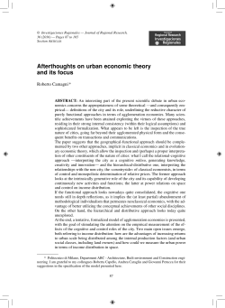 Afterthoughts on urban economic theory and its focus