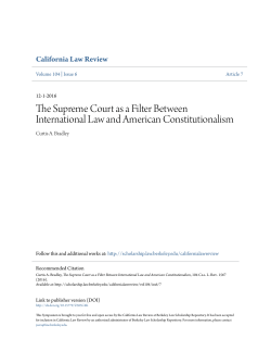 The Supreme Court as a Filter Between International Law and