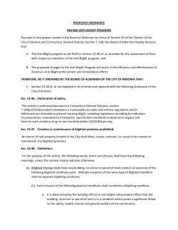 Anti-Blight Ordinance