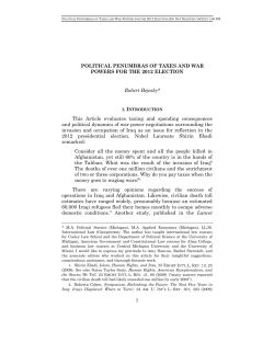 1 POLITICAL PENUMBRAS OF TAXES AND WAR
