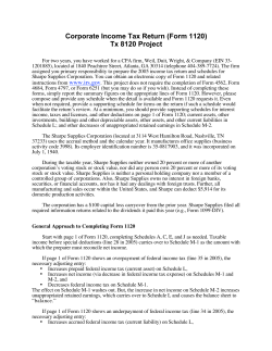Corporate Income Tax Return (Form 1120) Tx 8120 Project