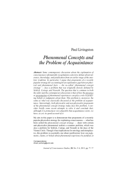 Phenomenal Concepts and the Problem of Acquaintance
