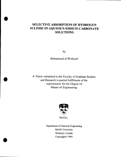 selective absorption of hydrogen sulfide in aqueous sodium