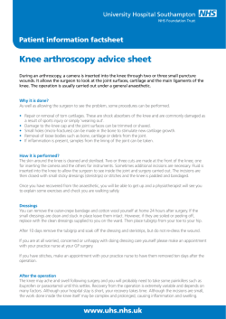 Knee arthroscopy advice sheet