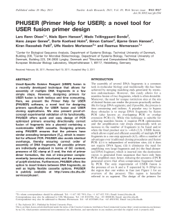 (Primer Help for USER): a novel tool for USER fusion primer design