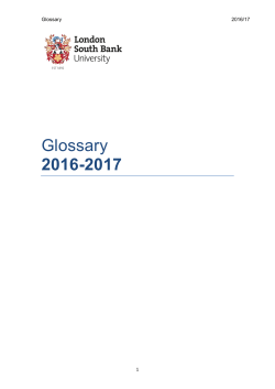 Glossary - London South Bank University