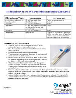 Angell Microbiology Sample Requirements - MSPCA