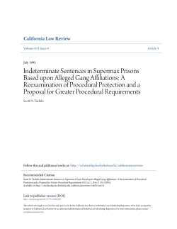 Indeterminate Sentences in Supermax Prisons Based upon Alleged