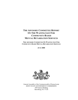 the advisory committee report on the waiting list for community