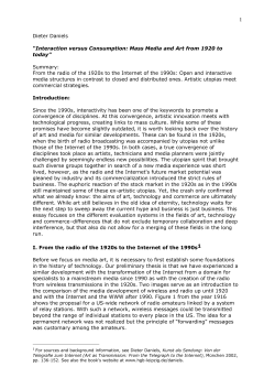 Interaction versus Consumption: Mass Media and Art from 1920 to