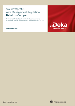 Sales Prospectus with Management Regulation. DekaLux