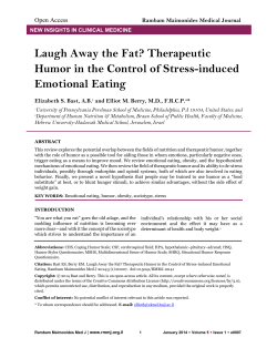 Laugh Away the Fat? Therapeutic Humor in the Control of Stress