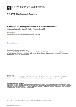 Coreference and modality in the context of multi - UvA-DARE