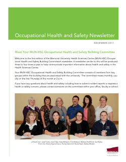 Occupational Health and Safety Newsletter - MUN MED