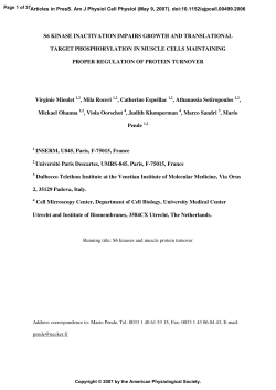 S6 KINASE INACTIVATION IMPAIRS GROWTH AND - AJP-Cell