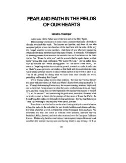 FEAR AND FArTH IN THE RELDS OF OUR HEARTS