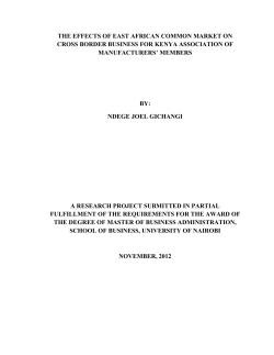 the effects of east african common market on cross