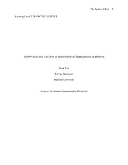 The Proteus Effect: The Effect of Transformed Self