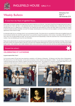 Michaelmas 2016 Week 10 Newsletter