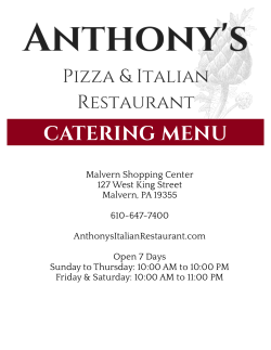 Catering Menu