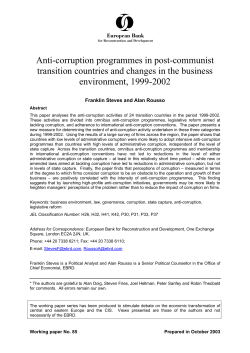 Anti-corruption programmes in post-communist transition