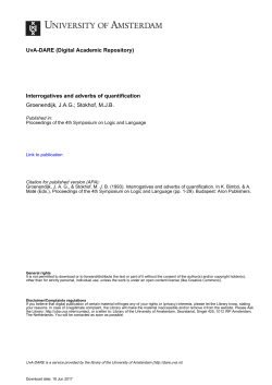 Interrogatives and adverbs of quantification - UvA-DARE